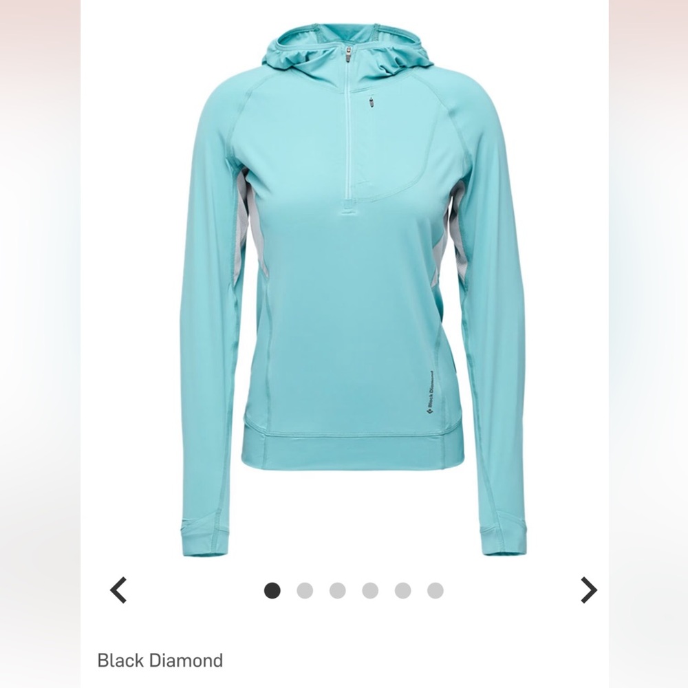 Black Diamond Women's Light Blue Hooded Alpenglow Performance Top